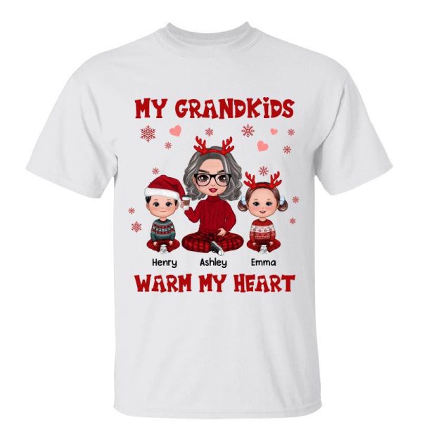 My Grandkids Warm My Heart Christmas Personalized Shirt Online now