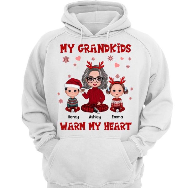 My Grandkids Warm My Heart Christmas Personalized Shirt Online now - Image 3