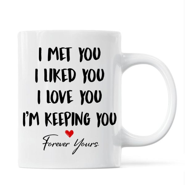 Doll Couple Kissing Under Red Tree Gift For Him For Her Personalized Mug For Sale - Image 3