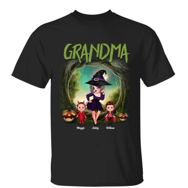 Halloween Canopy Grandma Grandkids Personalized Shirt Online