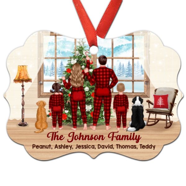 Family Decorating Tree By Window Personalized Christmas Ornament Hot on Sale - Image 3