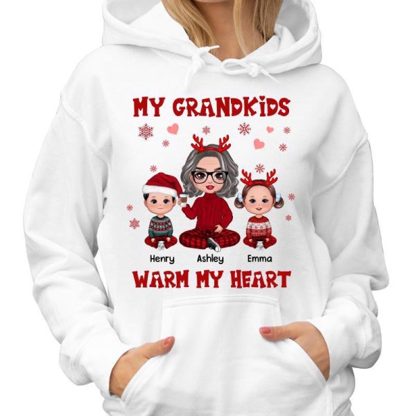 My Grandkids Warm My Heart Christmas Personalized Shirt Online now - Image 4