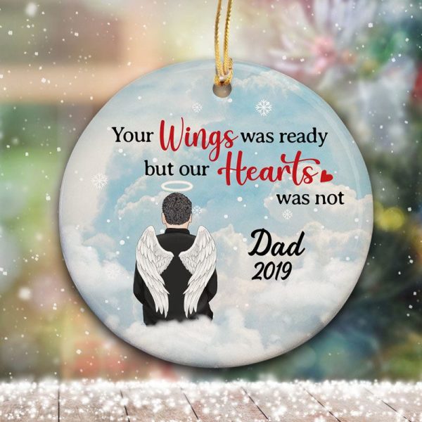 Dad On Cloud Memorial Personalized Circle Ornament Online Hot Sale - Image 2