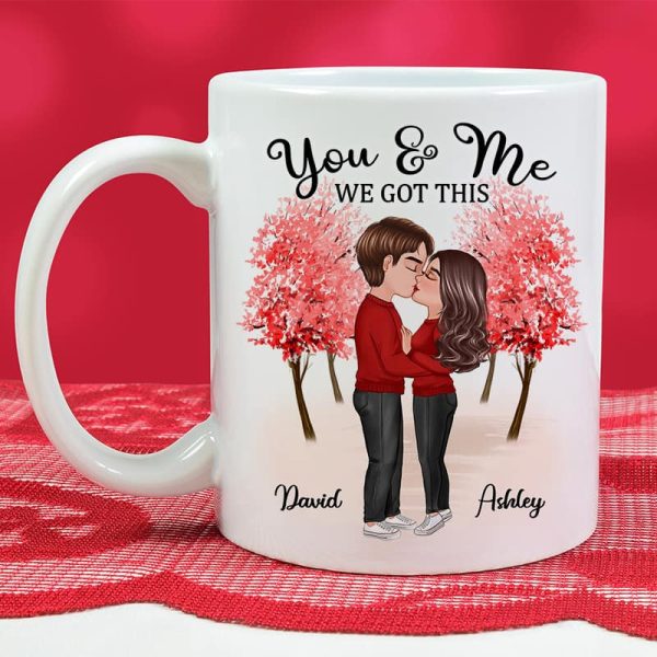 Together Since Couple Kissing Under Tree Valentine‘s Day Anniversary Gift Personalized Mug Sale - Image 3