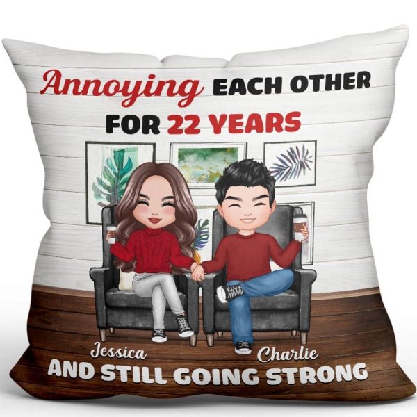 Annoying Each Other Couple In House Personalized Pillow (Insert Included) For Sale