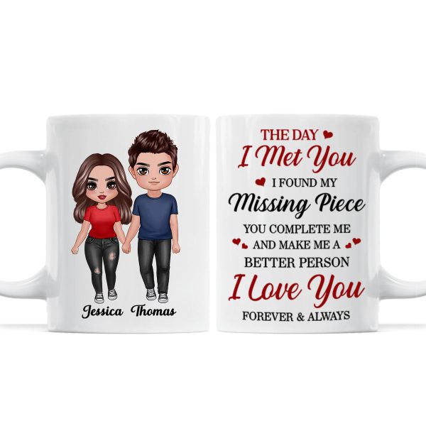 Doll Couple Standing Found My Missing Piece Gift For Him For Her Mug Supply
