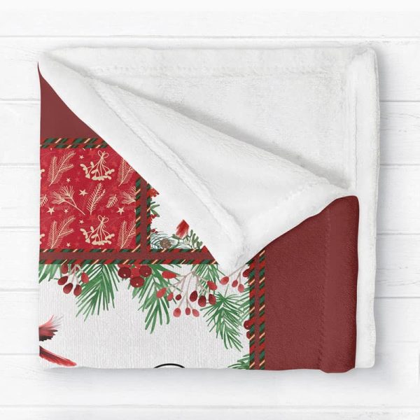 Holly Branch Family Sitting Memorial Personalized Fleece Blanket Online Hot Sale - Image 2