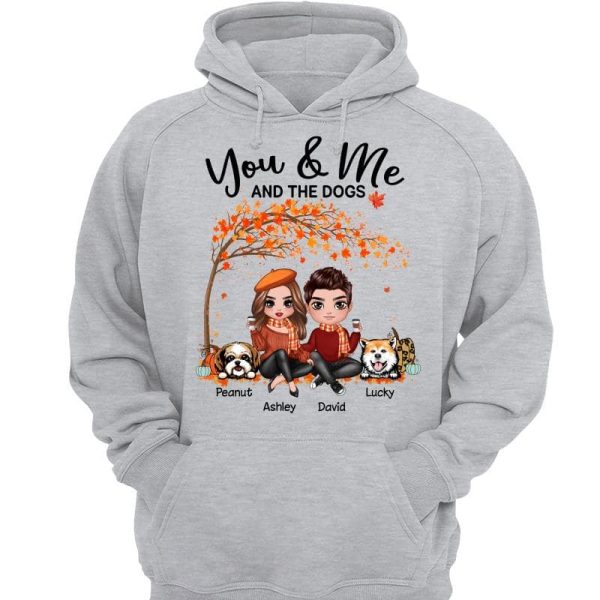 Couple And Dogs Fall Season Tree Personalized Shirt Hot on Sale - Image 3