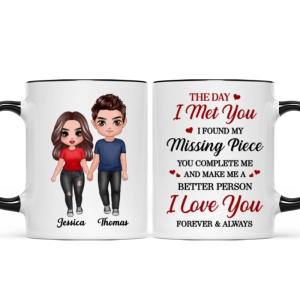 Doll Couple Standing Found My Missing Piece Gift For Him For Her Mug Supply - Image 4