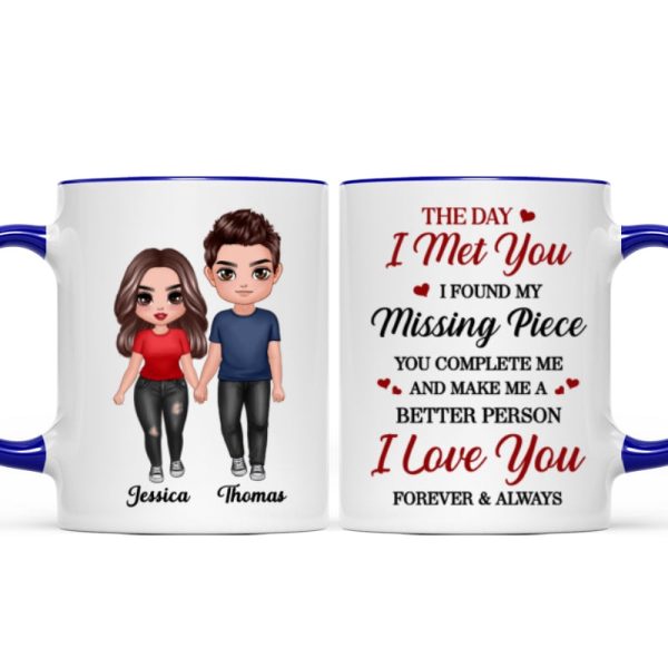 Doll Couple Standing Found My Missing Piece Gift For Him For Her Mug Supply - Image 5