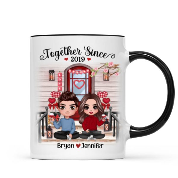 Doll Couple Sitting Front Porch Personalized Mug Cheap - Image 5