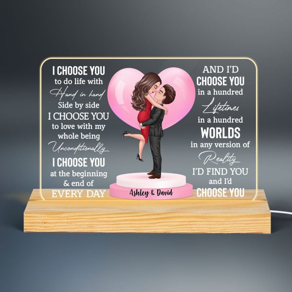 Couple I Choose You Personalized Custom Shape LED Night Light LED Lamp Online Sale - Image 2