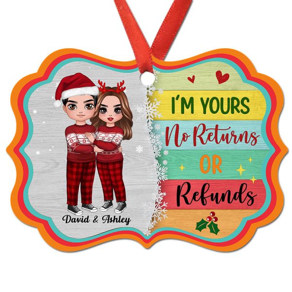 Couple Colorful Palette I‘m Yours Personalized Christmas Ornament For Cheap