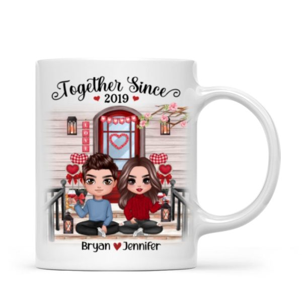 Doll Couple Sitting Front Porch Personalized Mug Cheap - Image 4