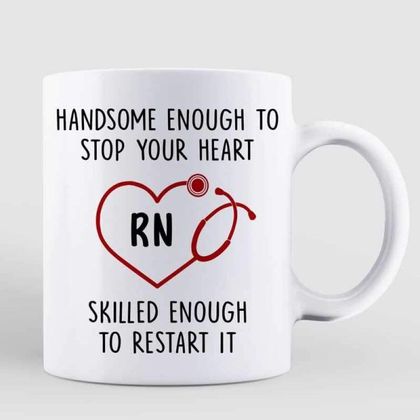 Male Nurse Handsome Enough To Stop Your Heart Gifts For Him Personalized Mug on Sale - Image 3