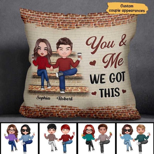 Couple Sitting On Stairs Personalized Pillow on Sale - Image 2