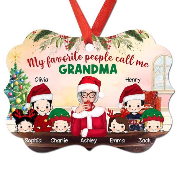 Favorite People Call Me Grandma Personalized Christmas Ornament Discount - Image 2