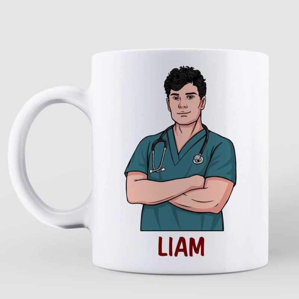 Male Nurse Handsome Enough To Stop Your Heart Gifts For Him Personalized Mug on Sale - Image 2
