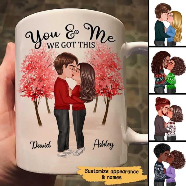 Together Since Couple Kissing Under Tree Valentine‘s Day Anniversary Gift Personalized Mug Sale - Image 2