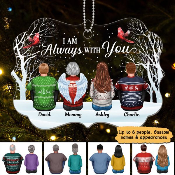Always With You Family Memorial Snow Background Personalized Acrylic Ornament For Cheap - Image 3