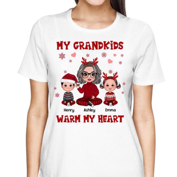 My Grandkids Warm My Heart Christmas Personalized Shirt Online now - Image 2