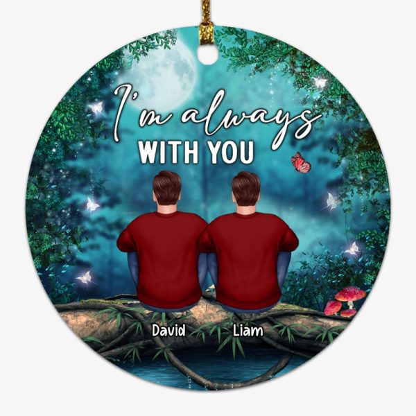Family Memorial Tree Log Night Personalized Circle Ornament Online Sale - Image 4