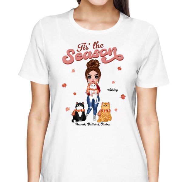 Tis The Fall Season Cat Mom Personalized Shirt Online Sale - Image 2