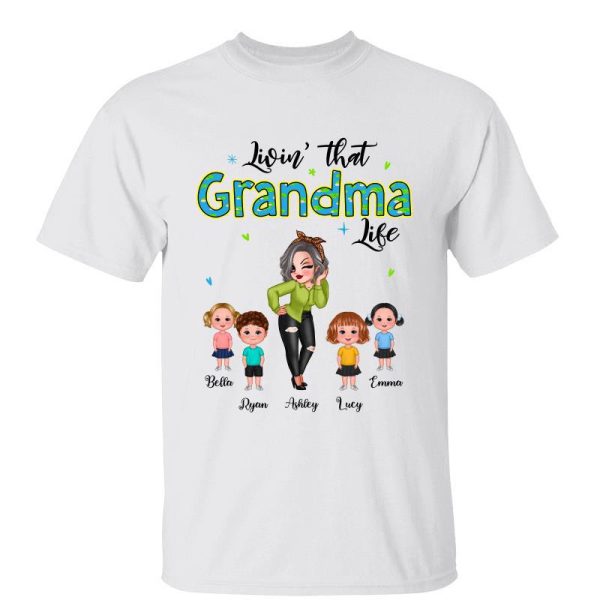 Livin‘ That Grandma Life Green Pattern Personalized Shirt Sale