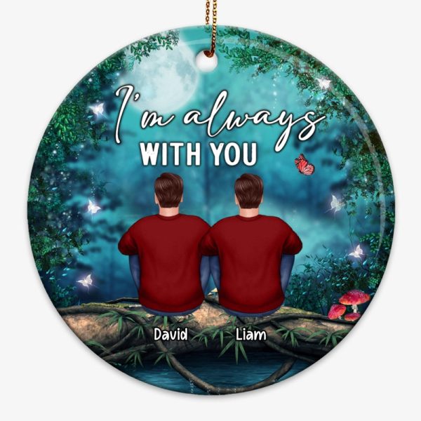 Family Memorial Tree Log Night Personalized Circle Ornament Online Sale - Image 3
