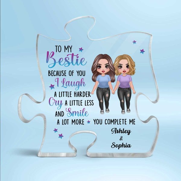 Doll Girls To My Bestie Gift For Best Friends Personalized Puzzle Acrylic Plaque Online now - Image 2