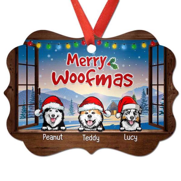 Most Wonderful Time Dog On Window Personalized Christmas Ornament Online - Image 2