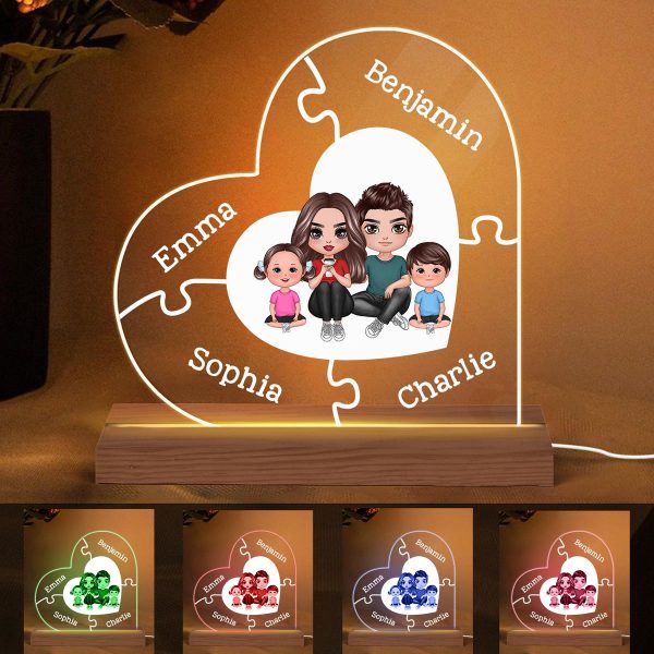 Together We Make A Family Personalized Acrylic Custom Shape LED Lamp Night Light on Sale