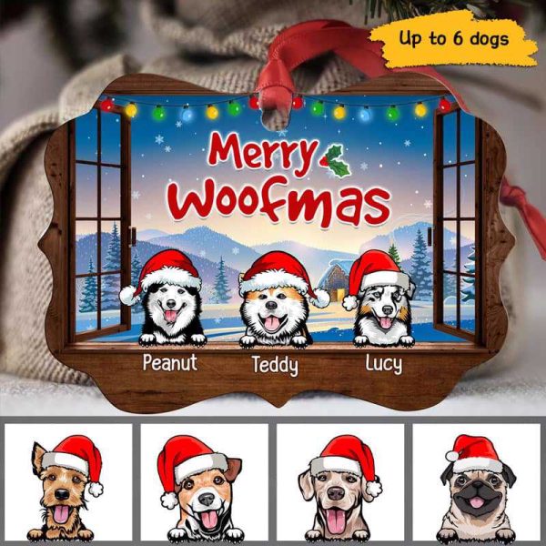 Most Wonderful Time Dog On Window Personalized Christmas Ornament Online