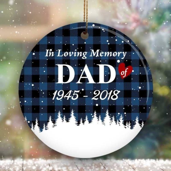 In Loving Memory Pattern Personalized Circle Ornament For Discount - Image 2