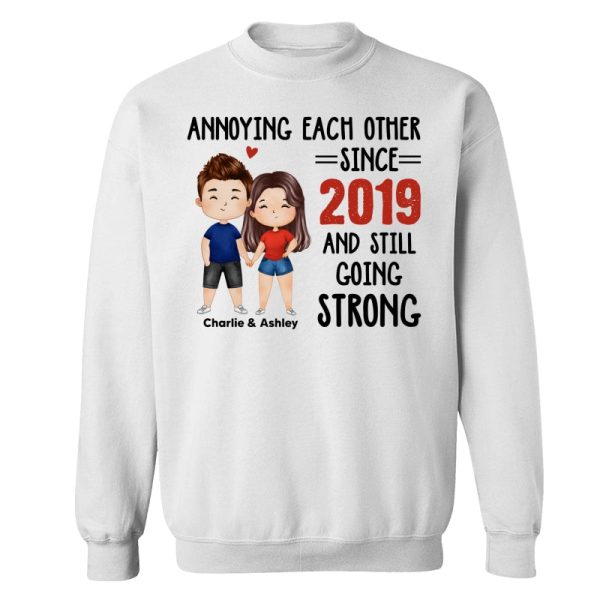 Watercolor Couple Annoying Each Other Funny Gift For Him For Her Personalized Shirt Fashion - Image 3