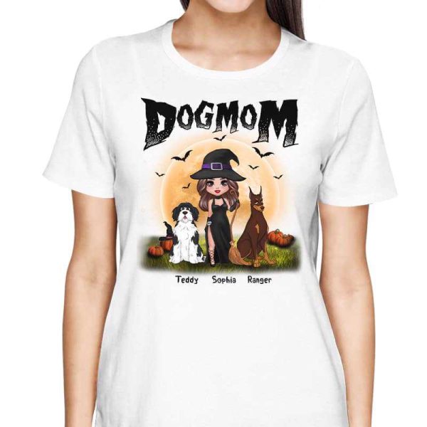 Halloween Dog Witch Doll & Cute Sitting Dog Personalized Shirt For Cheap - Image 2