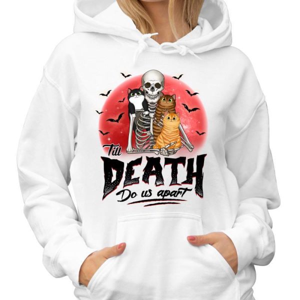 Til‘ Death Do Us Apart Cat Mom Cat Dad Halloween Personalized Shirt Supply - Image 4