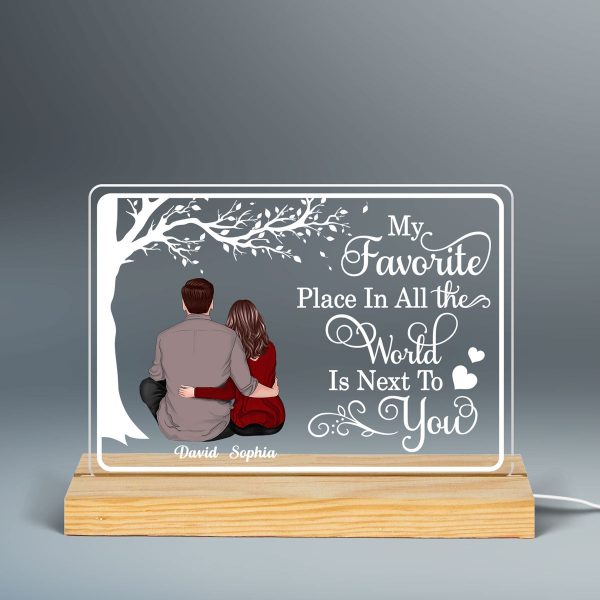 My Favorite Place Sitting Couple Personalized Custom Shape LED Night Light LED Lamp Hot on Sale - Image 3