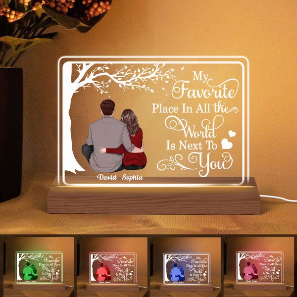 My Favorite Place Sitting Couple Personalized Custom Shape LED Night Light LED Lamp Hot on Sale