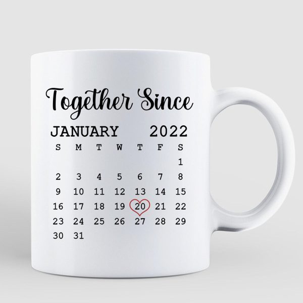 Doll Couple Sitting Anniversary Date Calendar Personalized Mug - Gift For Couple - Gift For Him - Gift For Her Online Sale - Image 3