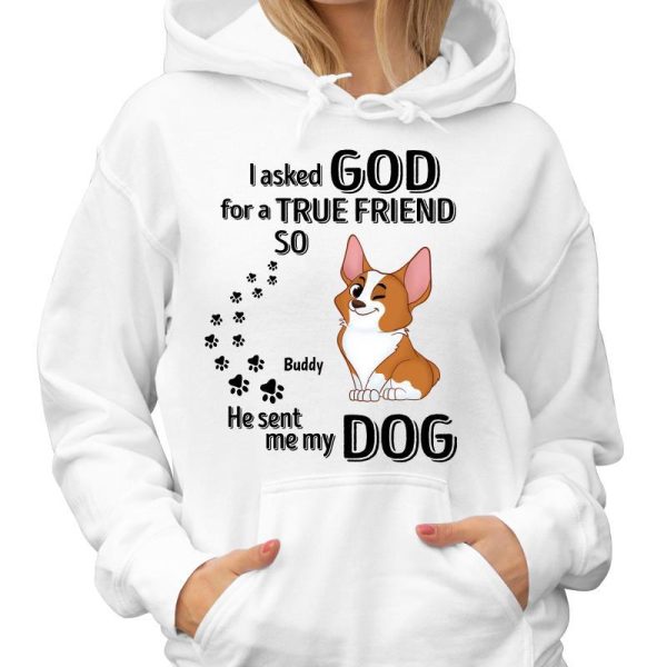 Ask God For A True Friend Cute Sitting Dog Personalized Shirt Sale - Image 4