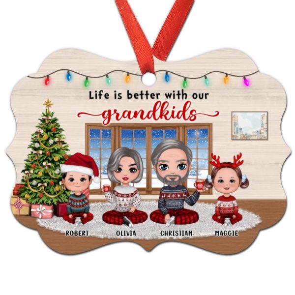 Doll Grandma Grandpa Grandkids In House Personalized Christmas Ornament on Sale - Image 3
