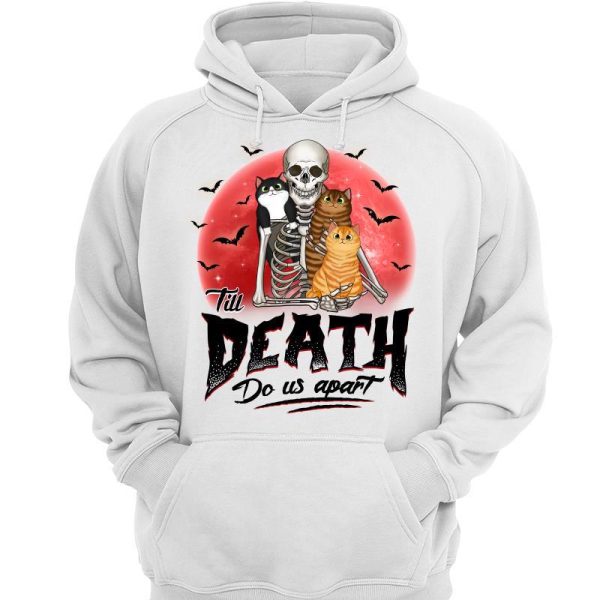 Til‘ Death Do Us Apart Cat Mom Cat Dad Halloween Personalized Shirt Supply - Image 3