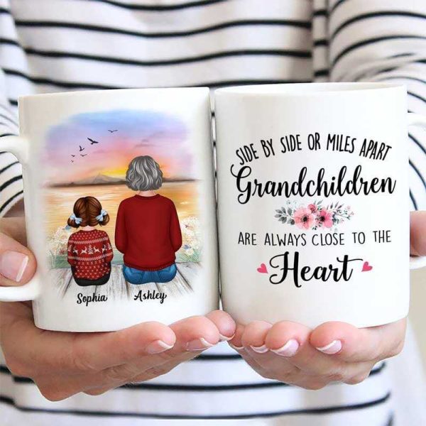 Grandkids Grandma Side By Side Family Personalized Mug Sale - Image 3