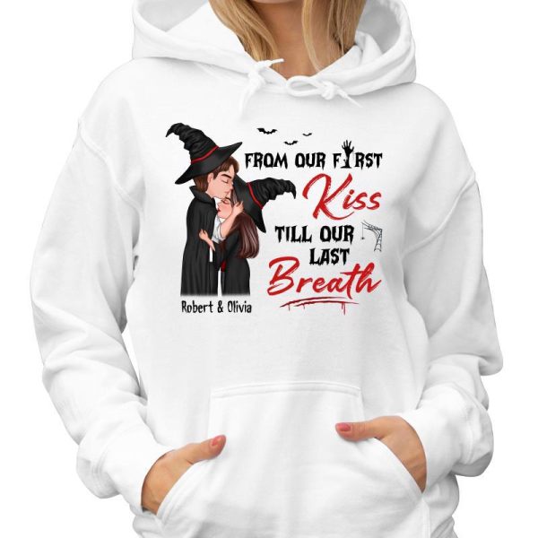 Doll Couple Kissing From Our First Kiss Till Our Last Breath Halloween Personalized Shirt Fashion - Image 4