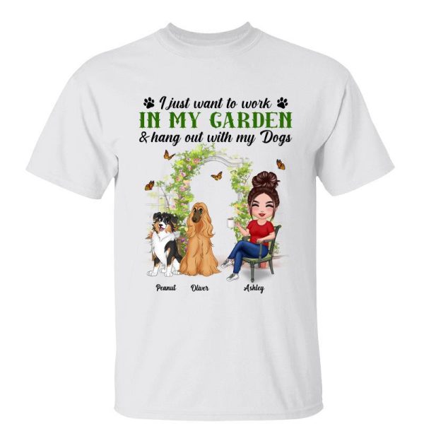 Work In Garden And Hang Out With Cute Sitting Dog Gardening Doll Personalized Shirt Online now
