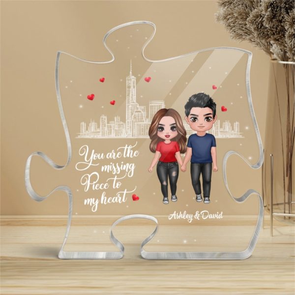 The Missing Piece To My Heart Standing Doll Couple Personalized Puzzle Acrylic Plaque Cheap - Image 4