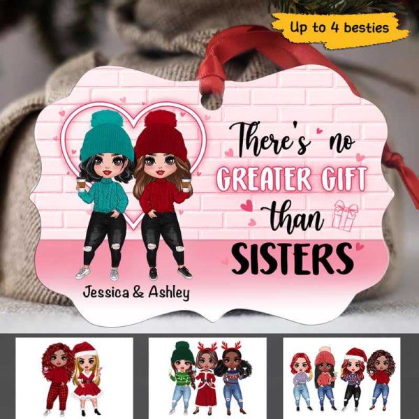 No Greater Gift Than Sisters Personalized Christmas Ornament For Sale
