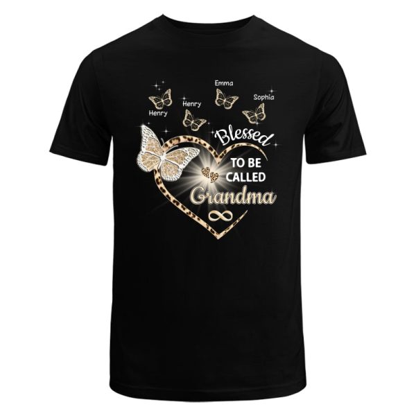 Heart Butterflies Grandma Leopard Personalized Shirt For Discount - Image 5