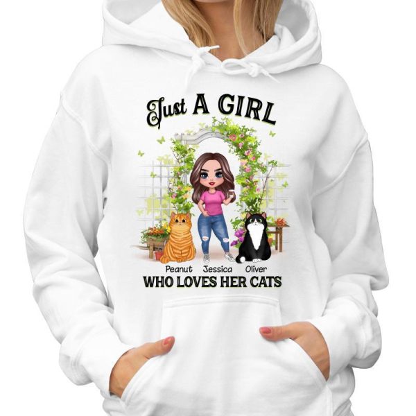 A Girl Loves Her Cats Flower Gate Personalized Shirt Online Sale - Image 4